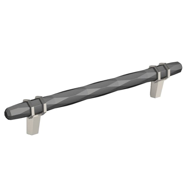 Amerock London Series 6-5/16 in (160 mm) Center to Center Black Chrome/Satin Nickel Pull, -BP36650BCRG10