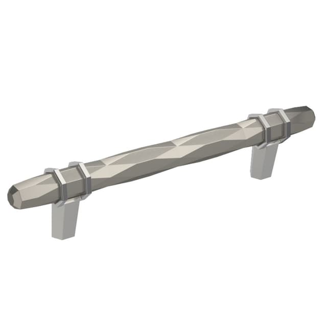 Amerock London Series 6-5/16 in (160 mm) Center to Center Satin Nickel/Polished Chrome Pull, -BP36650G1026