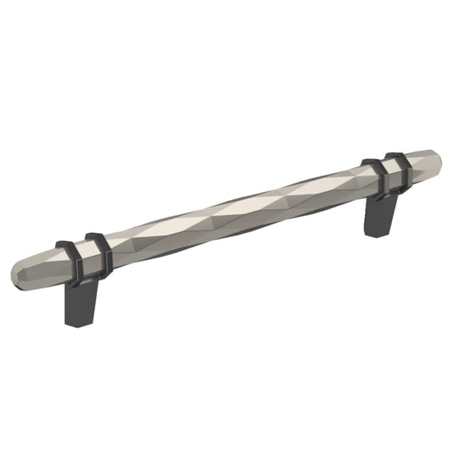 Amerock London Series 6-5/16 in (160 mm) Center to Center Satin Nickel/Black Chrome Pull, -BP36650G10BCR
