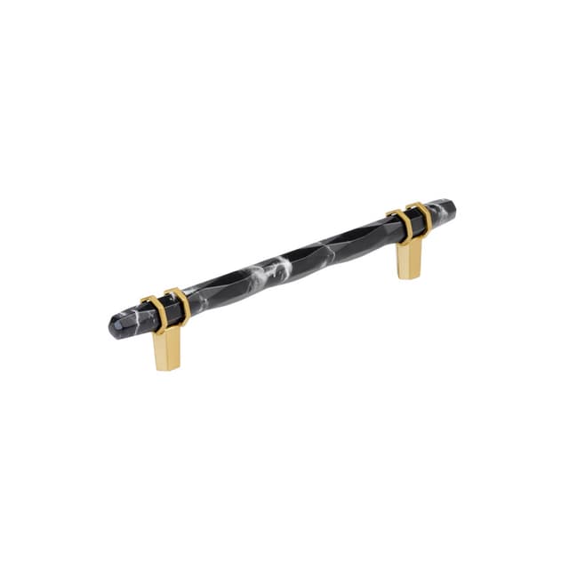 Amerock Carrione Series 6-5/16 in (160 mm) Center to Center Marble Black/Champagne Bronze Pull, BP36650MBKCZ