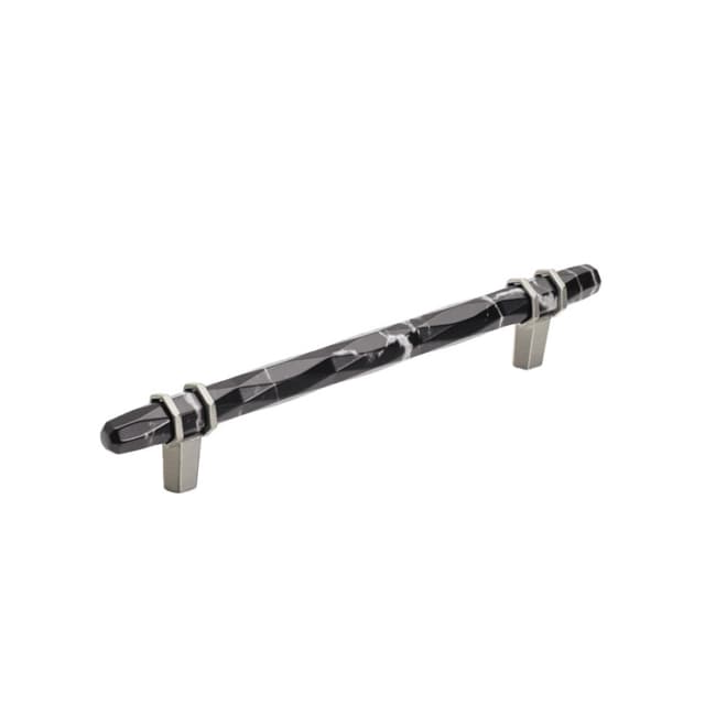 Amerock Carrione Series 6-5/16 in (160 mm) Center to Center Marble Black/Satin Nickel Pull, -BP36650MBKG10