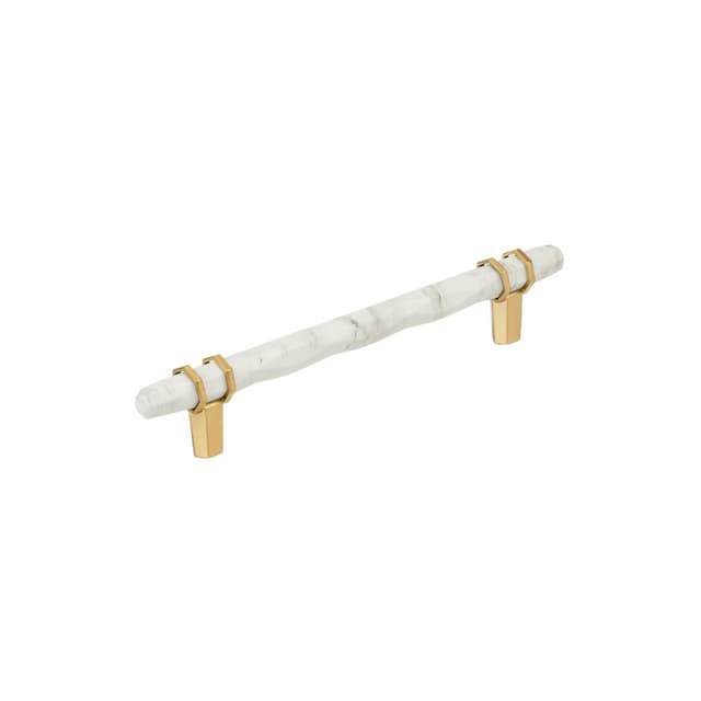 Amerock Carrione Series 6-5/16 in (160 mm) Center to Center Matte White/Champagne Bronze Pull, BP36650MWCZ