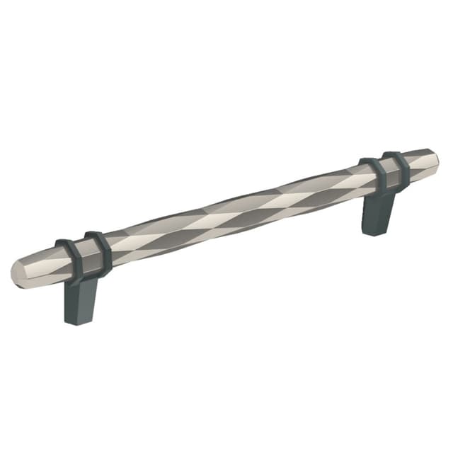 Amerock London Series 6-5/16 in (160 mm) Center to Center Polished Nickel/Black Bronze Pull, -BP36650PNBBR