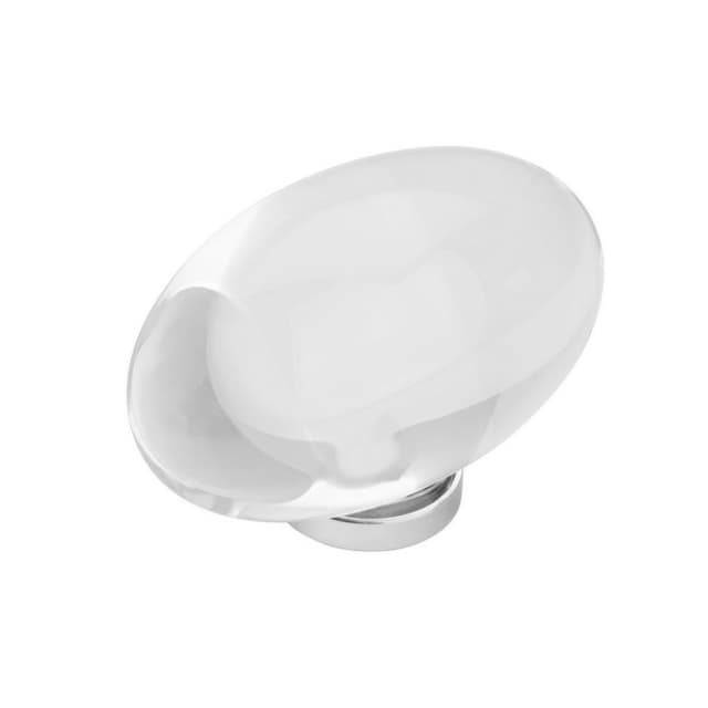 Amerock Glacio Series Clear/Polished Chrome 1-3/4 in (44 mm) L x 1 in (25 mm) W Knob, -BP36651C26