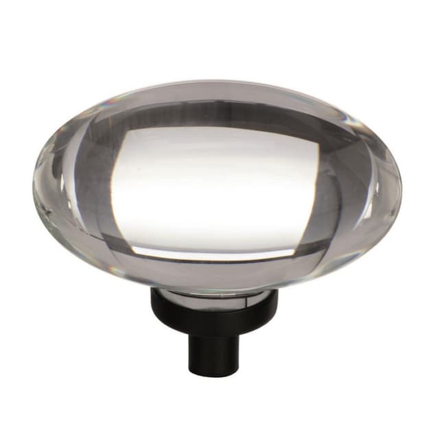 Amerock Glacio Series Clear/Black Bronze 1-3/4 in (44 mm) L x 1 in (25 mm) W Knob, -BP36651CBBR