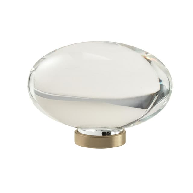 Amerock Glacio Series Golden Champagne/Clear Crystal 1-3/4 in (44 mm) L x 1 in (25 mm) W Knob, -BP36651CBBZ