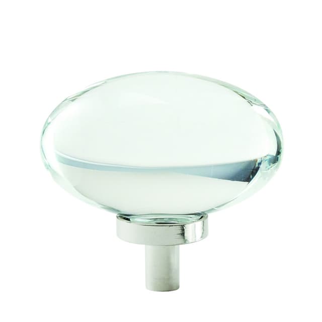 Amerock Glacio Series Clear/Polished Nickel 1-3/4 in (44 mm) L x 1 in (25 mm) W Knob, -BP36651CPN