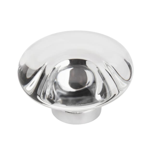 Amerock Glacio Series Clear/Polished Chrome 1-3/4 in (44 mm) Diameter Knob, - BP36652C26