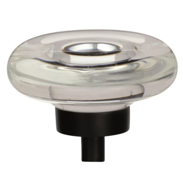 Amerock Glacio Series Clear/Black Bronze Knob 1-3/4 in (44 mm) Diameter Knob, - BP36652CBBR