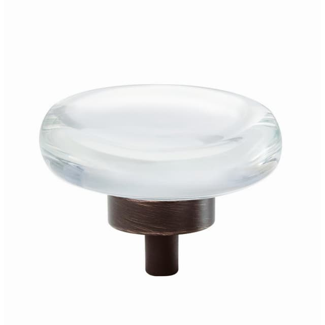 Amerock Glacio Series Clear/Oil Rubbed Bronze 1-3/4 in (44 mm) Diameter Knob, - BP36652CORB