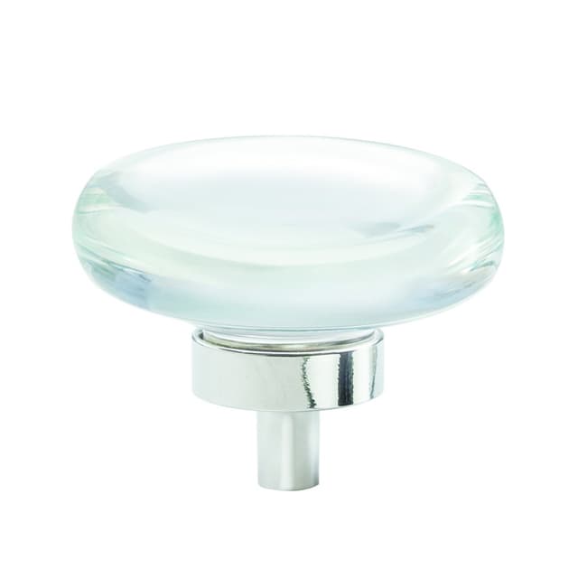 Amerock Glacio Series Clear/Polished Nickel 1-3/4 in (44 mm) Diameter Knob, - BP36652CPN