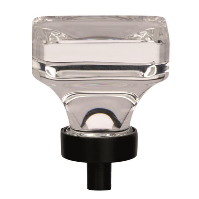 Amerock Glacio Series Clear/Black Bronze 1-3/8 in (35 mm) L x 1-3/8 in (35 mm) W Knob, -BP36653CBBR