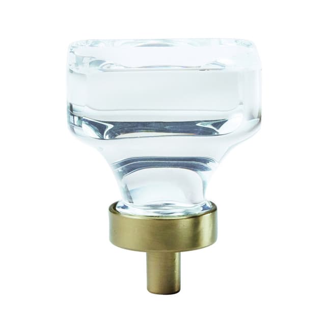 Amerock Glacio Series Clear Crystal/Golden Champagne 1-3/8 in (35 mm) L x 1-3/8 in (35 mm) W Knob, -BP36653CBBZ