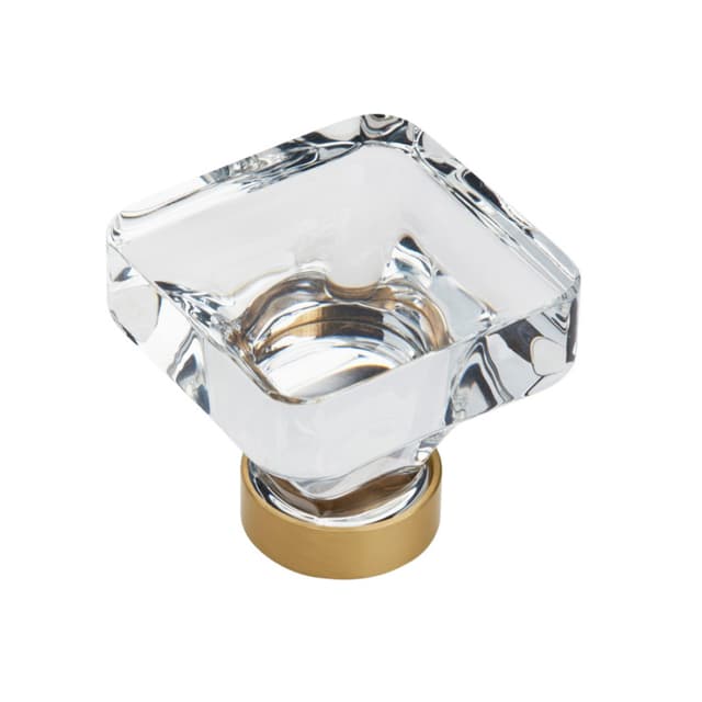 Amerock Glacio Series Clear/Champagne Bronze 1-3/8 in (35 mm) L x 1-3/8 in (35 mm) W Knob, -BP36653CCZ