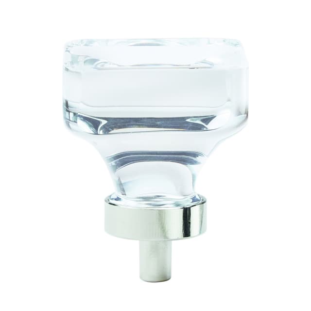 Amerock Glacio Series Clear Crystal/Polished Nickel 1-3/8 in (35 mm) L x 1-3/8 in (35 mm) W Knob, -BP36653CPN