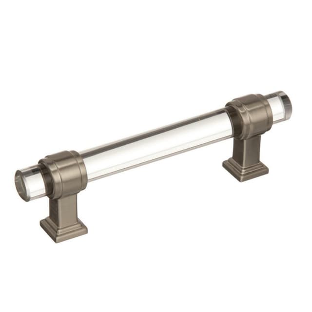 Amerock Glacio Series 3-3/4 in (96 mm) Center to Center Clear/Satin Nickel Pull, -BP36654CG10