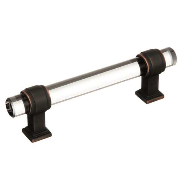 Amerock Glacio Series 3-3/4 in (96 mm) Center to Center Clear/Oil Rubbed Bronze Pull, -BP36654CORB