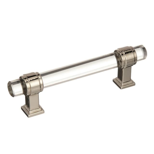 Amerock Glacio Series 3-3/4 in (95 mm) Center to Center Clear/Polished Nickel Pull, -BP36654CPN