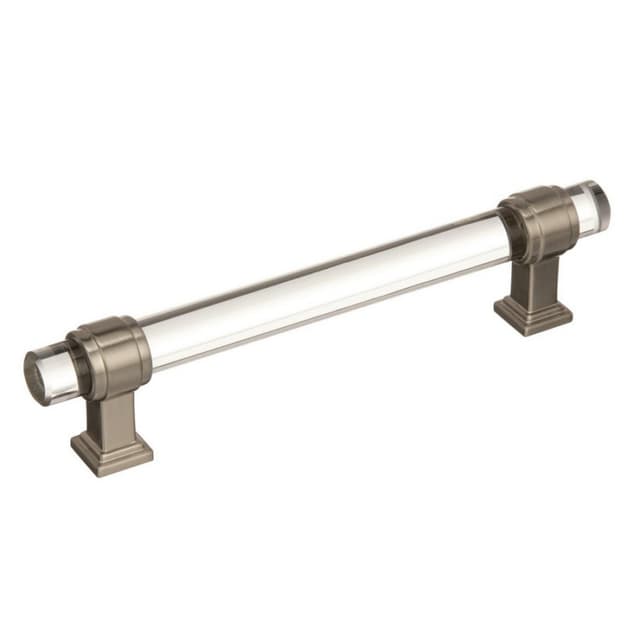 Amerock Glacio Series 5-1/16 in (128 mm) Center to Center Clear/Satin Nickel Pull, -BP36655CG10