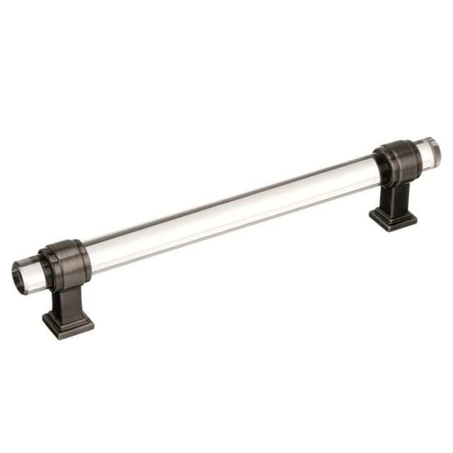 Amerock Glacio Series 6-5/16 in (160 mm) Center to Center Clear/Gunmetal Pull, -BP36656CGM