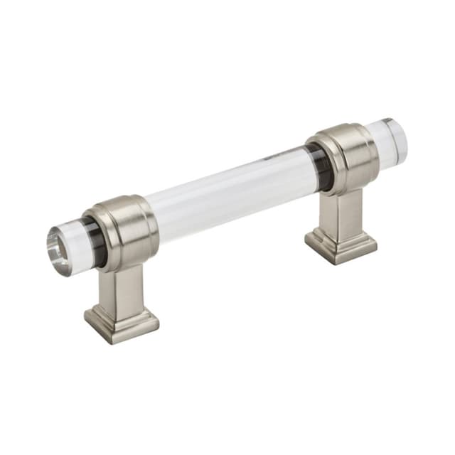 Amerock Glacio Series 3 in (76 mm) Center to Center Clear/Satin Nickel Pull, -BP36659CG10