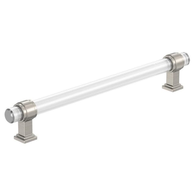 Amerock Glacio Series 8 in (203 mm) Center to Center Clear/Satin Nickel Pull, -BP36661CG10