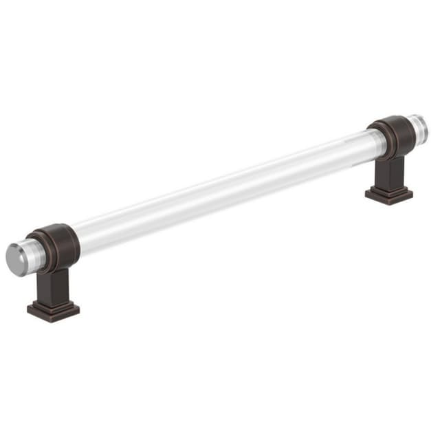 Amerock Glacio Series 8 in (203 mm) Center to Center Clear/Oil Rubbed Bronze Pull, -BP36661CORB