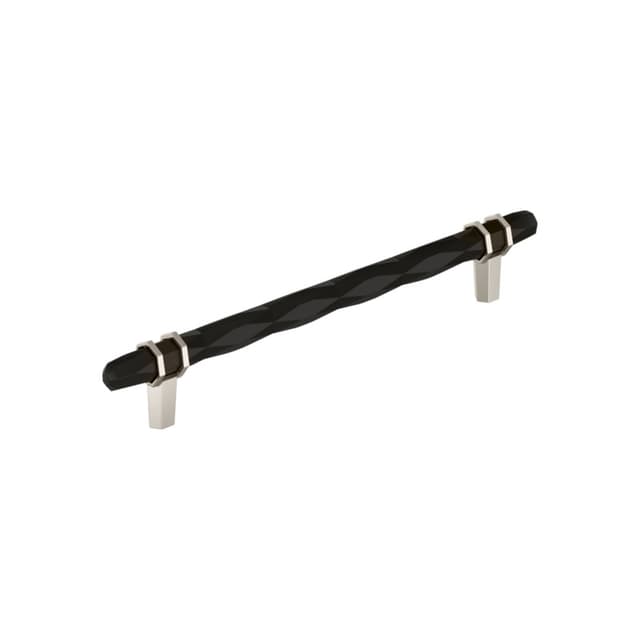 Amerock London Series 8 in (203 mm) Center to Center Black Bronze/Polished Nickel Pull, BP36663BBRPN