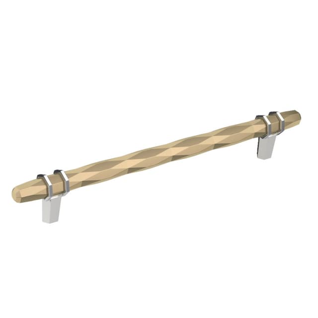 Amerock London Series 8 in (203 mm) Center to Center Golden Champagne/Polished Chrome Pull, -BP36663BBZ26