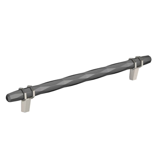 Amerock London Series 8 in (203 mm) Center to Center Black Chrome/Satin Nickel Pull, -BP36663BCRG10