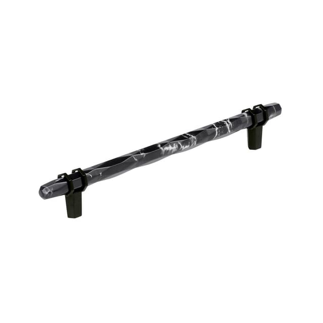 Amerock Carrione Series 8 in (203 mm) Center to Center Marble Black/Black Bronze Pull, BP36663MBKBBR