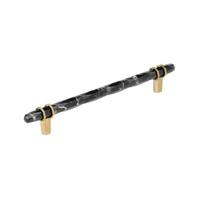 Amerock Carrione Series 8 in (203 mm) Center to Center Marble Black/Champagne Bronze Pull, BP36663MBKCZ