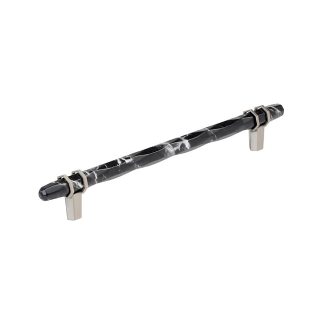 Amerock Carrione Series 8 in (203 mm) Center to Center Marble Black/Satin Nickel Pull, BP36663MBKG10