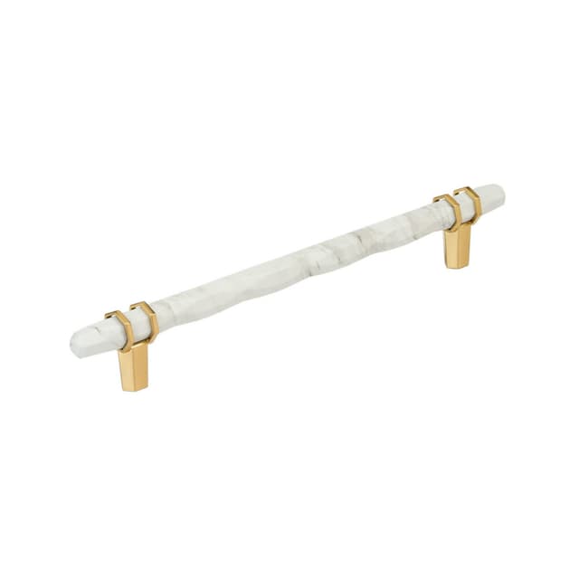 Amerock Carrione Series 8 in (203 mm) Center to Center Matte White/Champagne Bronze Pull, BP36663MWCZ