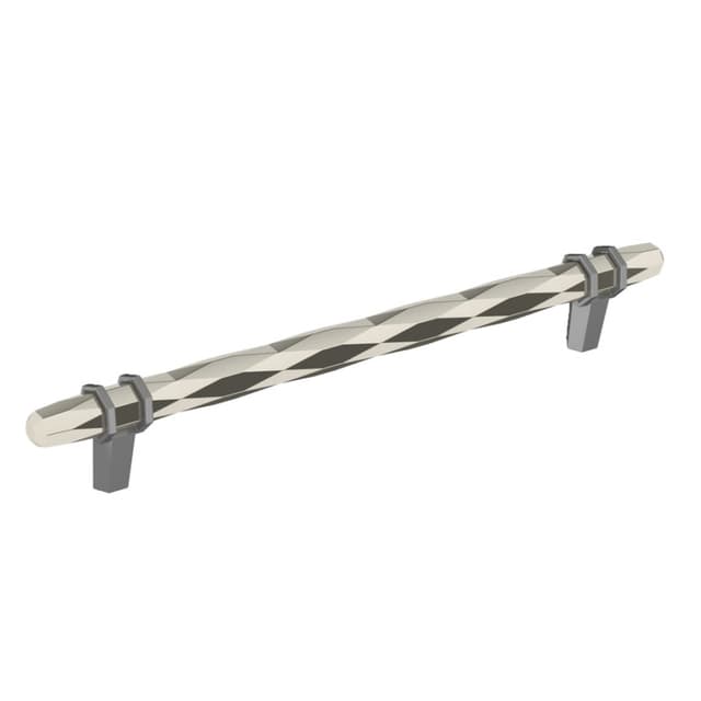 Amerock London Series 8 in (203 mm) Center to Center Polished Nickel/Black Bronze Pull, -BP36663PNBBR