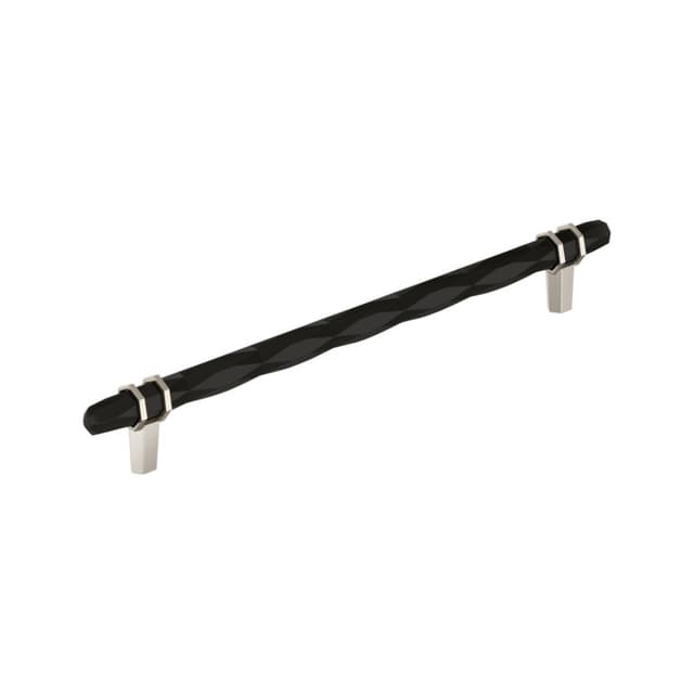 Amerock London Series 10-1/16 in (256 mm) Center to Center Black Bronze/Polished Nickel Pull, BP36664BBRPN