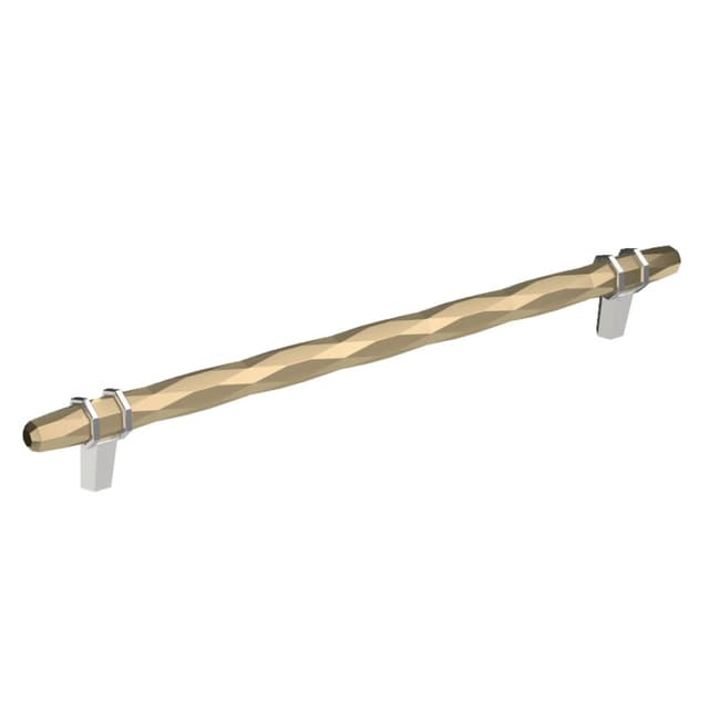 Amerock London Series 10-1/16 in (256 mm) Center to Center Golden Champagne/Polished Chrome Pull, -BP36664BBZ26