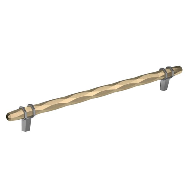 Amerock London Series 10-1/16 in (256 mm) Center to Center Golden Champagne/Black Chrome Pull, -BP36664BBZBCR