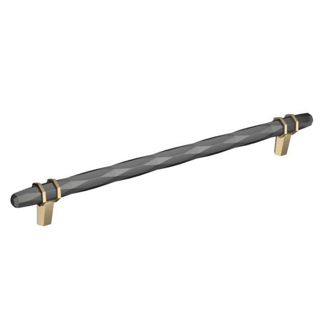 Amerock London Series 10-1/16 in (256 mm) Center to Center Black Chrome/Golden Champagne Pull, -BP36664BCRBBZ