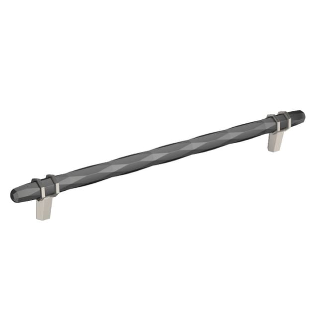 Amerock London Series 10-1/16 in (256 mm) Center to Center Black Chrome/Satin Nickel Pull, -BP36664BCRG10