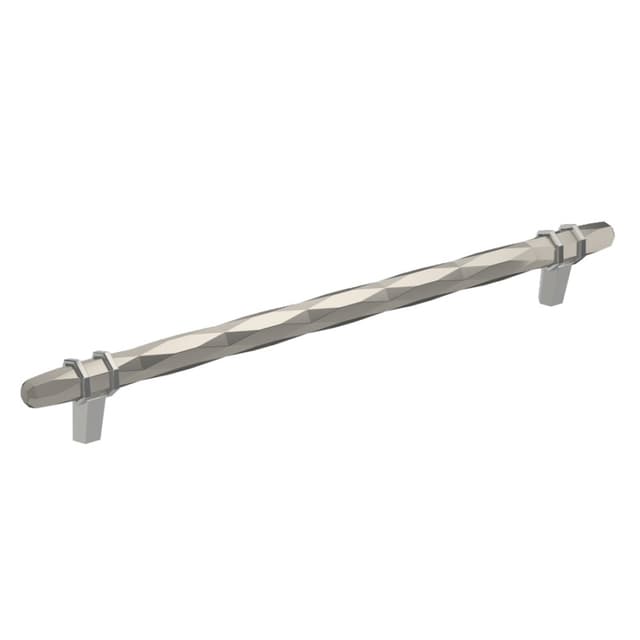 Amerock London Series 10-1/16 in (256 mm) Center to Center Satin Nickel/Polished Chrome Pull, -BP36664G1026