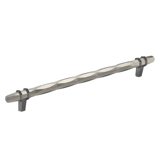 Amerock London Series 10-1/16 in (256 mm) Center to Center Satin Nickel/Black Chrome Pull, -BP36664G10BCR