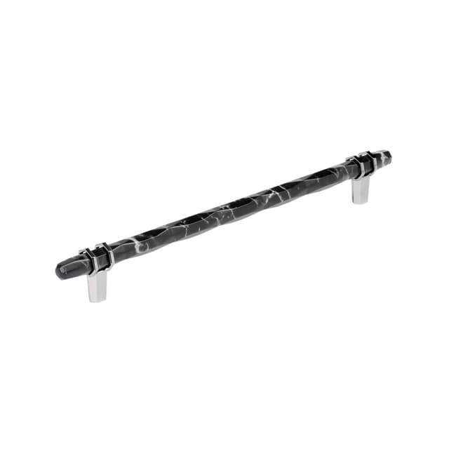 Amerock Carrione Series 10-1/16 in (256 mm) Center to Center Marble Black/Polished Nickel Pull, BP36664MBK26