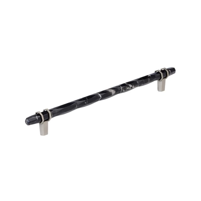 Amerock Carrione Series 10-1/16 in (256 mm) Center to Center Marble Black/Satin Nickel Pull, BP36664MBKG10