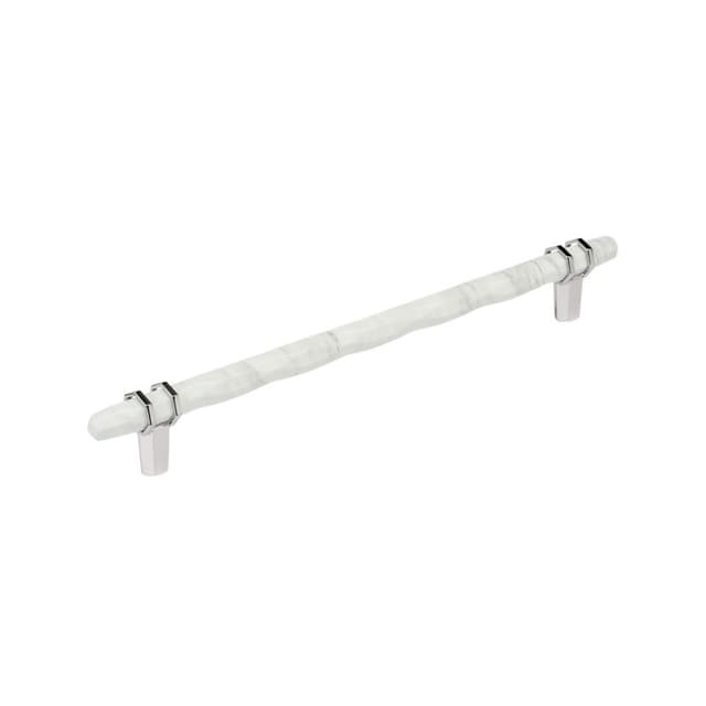 Amerock Carrione Series 10-1/16 in (256 mm) Center to Center Marble White/Polished Chrome Pull, BP36664MW26
