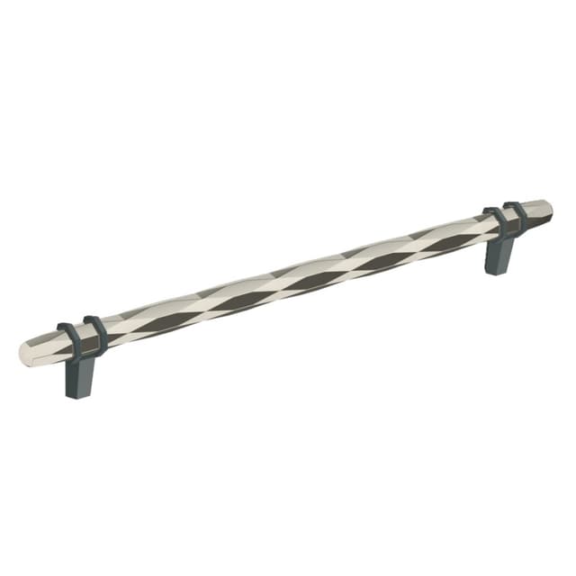 Amerock London Series 10-1/16 in (256 mm) Center to Center Polished Nickel/Black Bronze Pull, -BP36664PNBBR