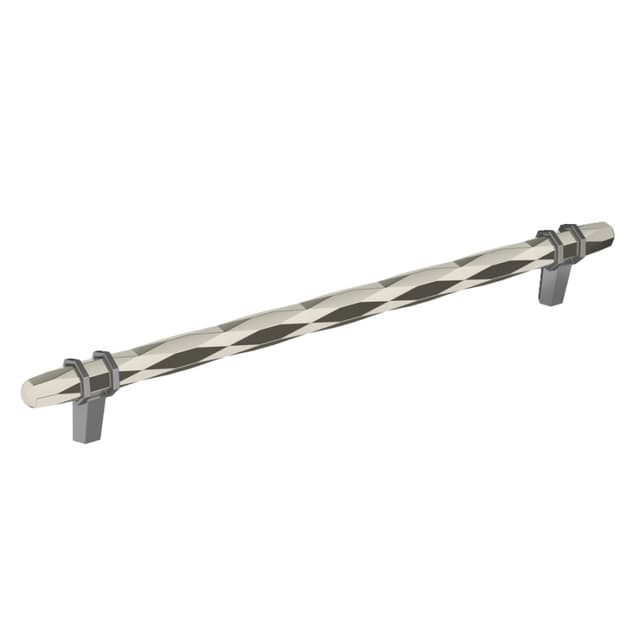 Amerock London Series 10-1/16 in (256 mm) Center to Center Polished Nickel/Black Chrome Pull, -BP36664PNBCR