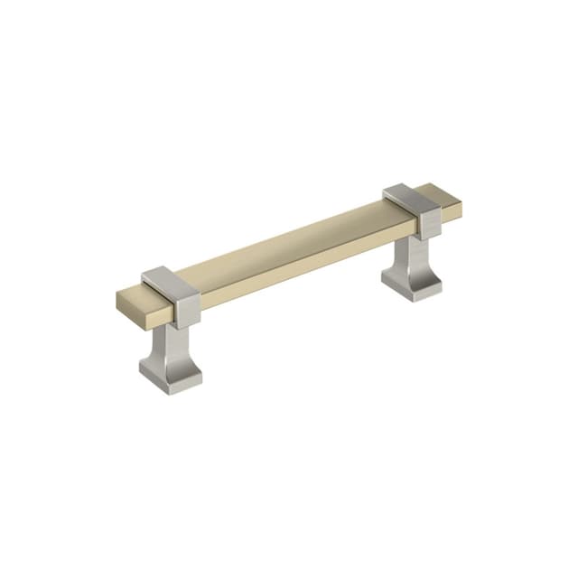 Amerock Overton Series 3-3/4 in (95 mm) Center to Center Golden Champagne/Satin Nickel Pull, BP36681BBZG10