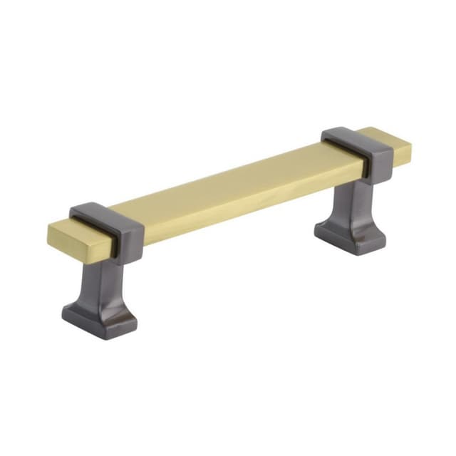 Amerock Overton Series 3-3/4 in (96 mm) Center to Center Brushed Gold/Black Chrome Pull, -BP36681BGLBCR