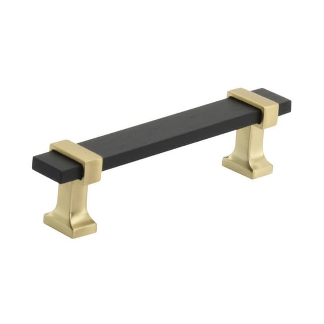 Amerock Overton Series 3-3/4 in (96 mm) Center to Center Brushed Matte Black/Brushed Gold Pull, -BP36681BMBBGL